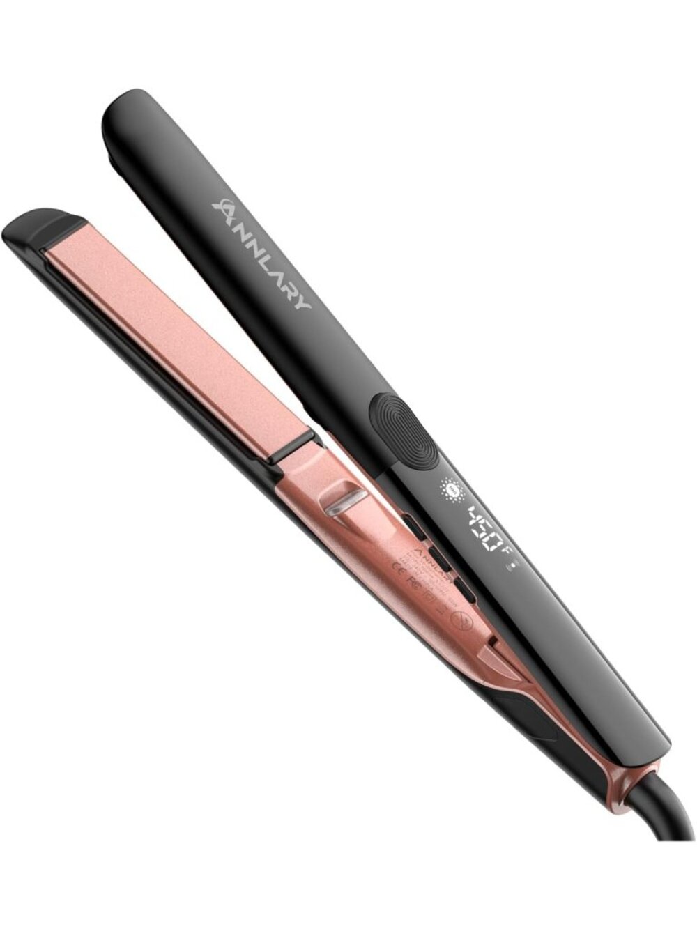2-in-1 Hair Straightener & Curler, Titanium Ceramic, Ionic, Dual Voltage, Less